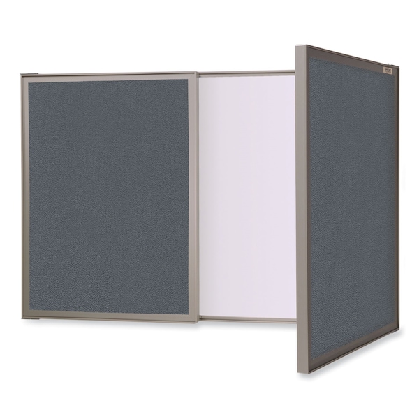 Ghent VisuALL PC Whiteboard Cabinet With Fabric Bulletin Board Exterior Doors Gray - View #12